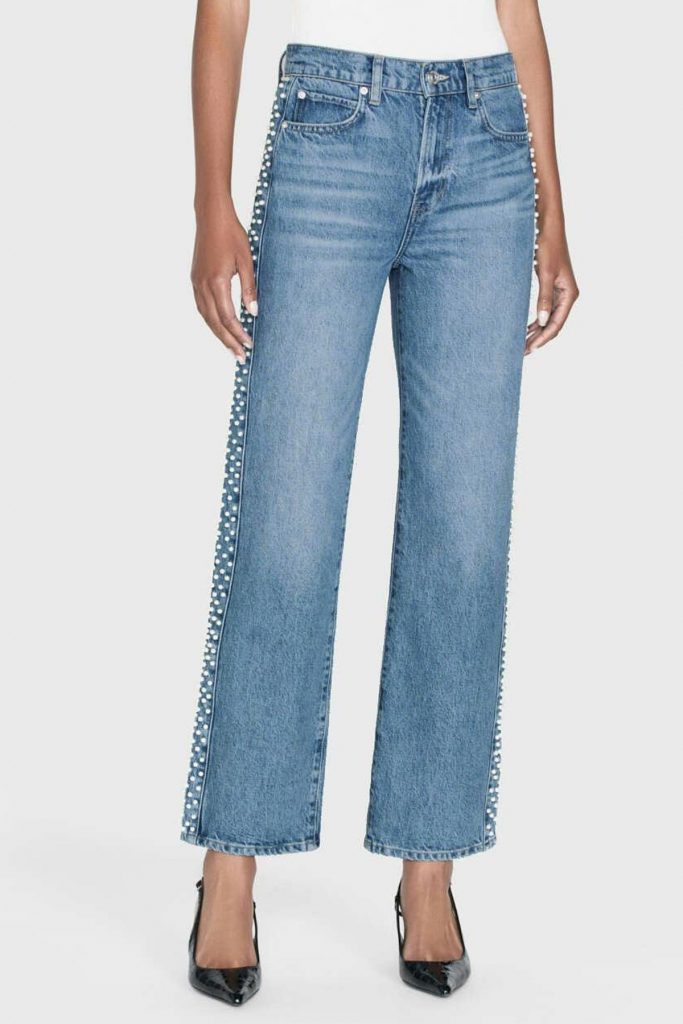 FRAME Le Jane Crop with Pearls jeans