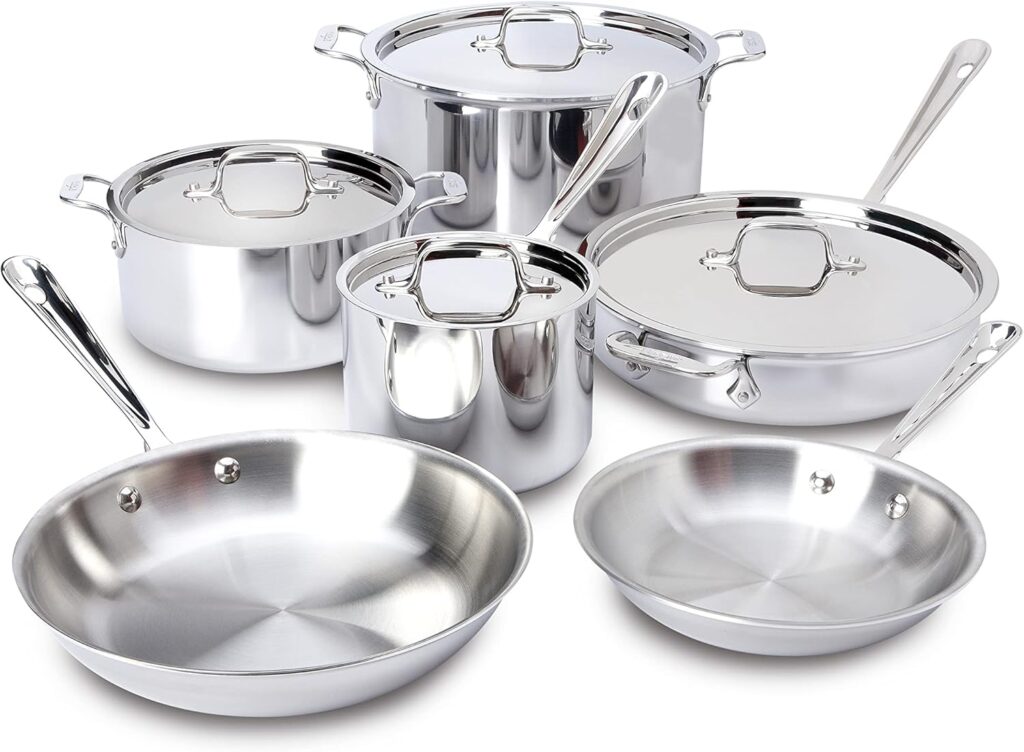 All-Clad D5 Stainless Steel 10-Piece Cookware Set – 1-Pack
