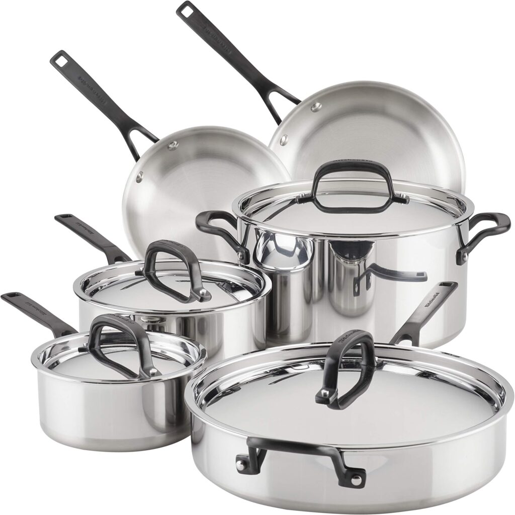All-Clad D5 Stainless Steel 10-Piece Cookware Set – 1-Pack