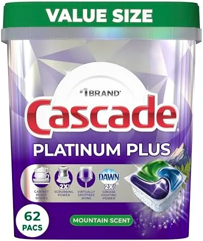 Cascade Platinum ActionPacs Dishwasher Detergent – Mega Pack