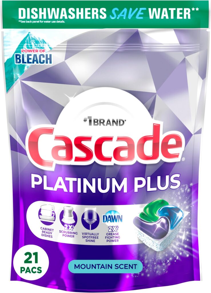 Cascade Platinum ActionPacs Dishwasher Detergent – Mega Pack