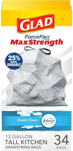 Glad ForceFlex Protection Series Tall Kitchen Trash Bags – Family Size