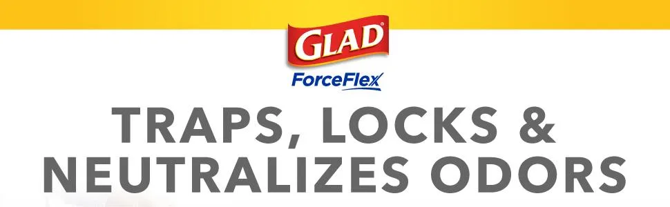 Glad ForceFlex Protection Series Tall Kitchen Trash Bags – Family Size