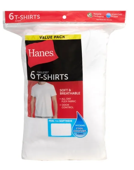 Hanes Men’s T-Shirt 6-Pack