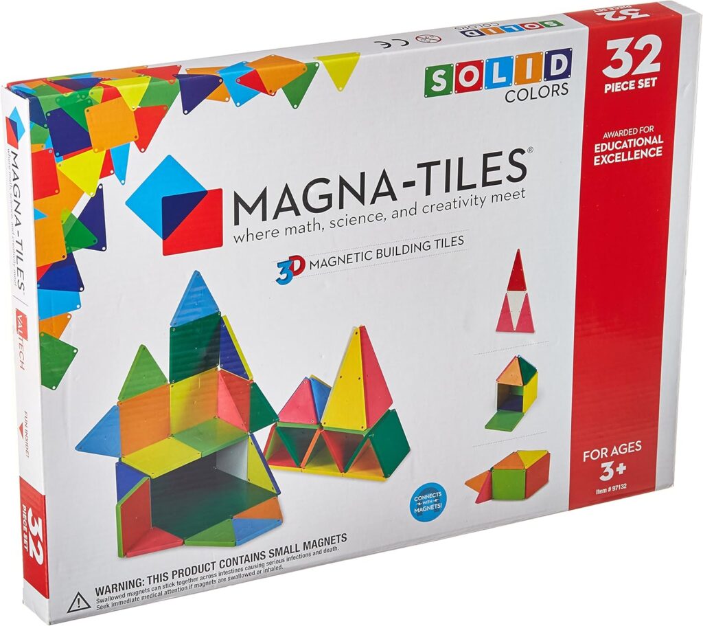 Magna-Tiles 32-Piece Clear Colors Set – Collector Edition