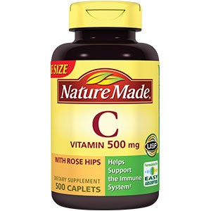Nature Made Vitamin C 500 mg Caplets, 100 Count