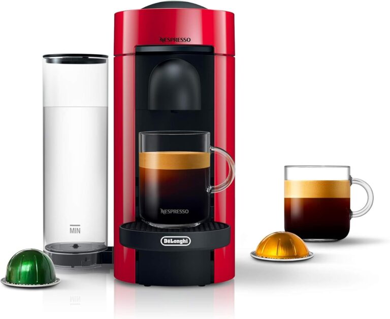 Nespresso VertuoPlus Coffee and Espresso Machine by De’Longhi – Color: Empire Red