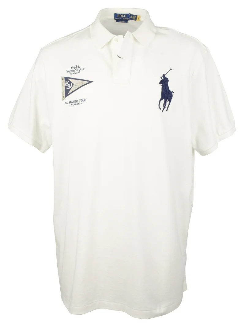 Polo Ralph Lauren Men’s Classic Fit Mesh Polo – Color: White, Size: XXL