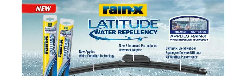 Rain-X 5079281-2 Latitude Water Repellency 2-In-1 Wiper Blade – 1-Pack