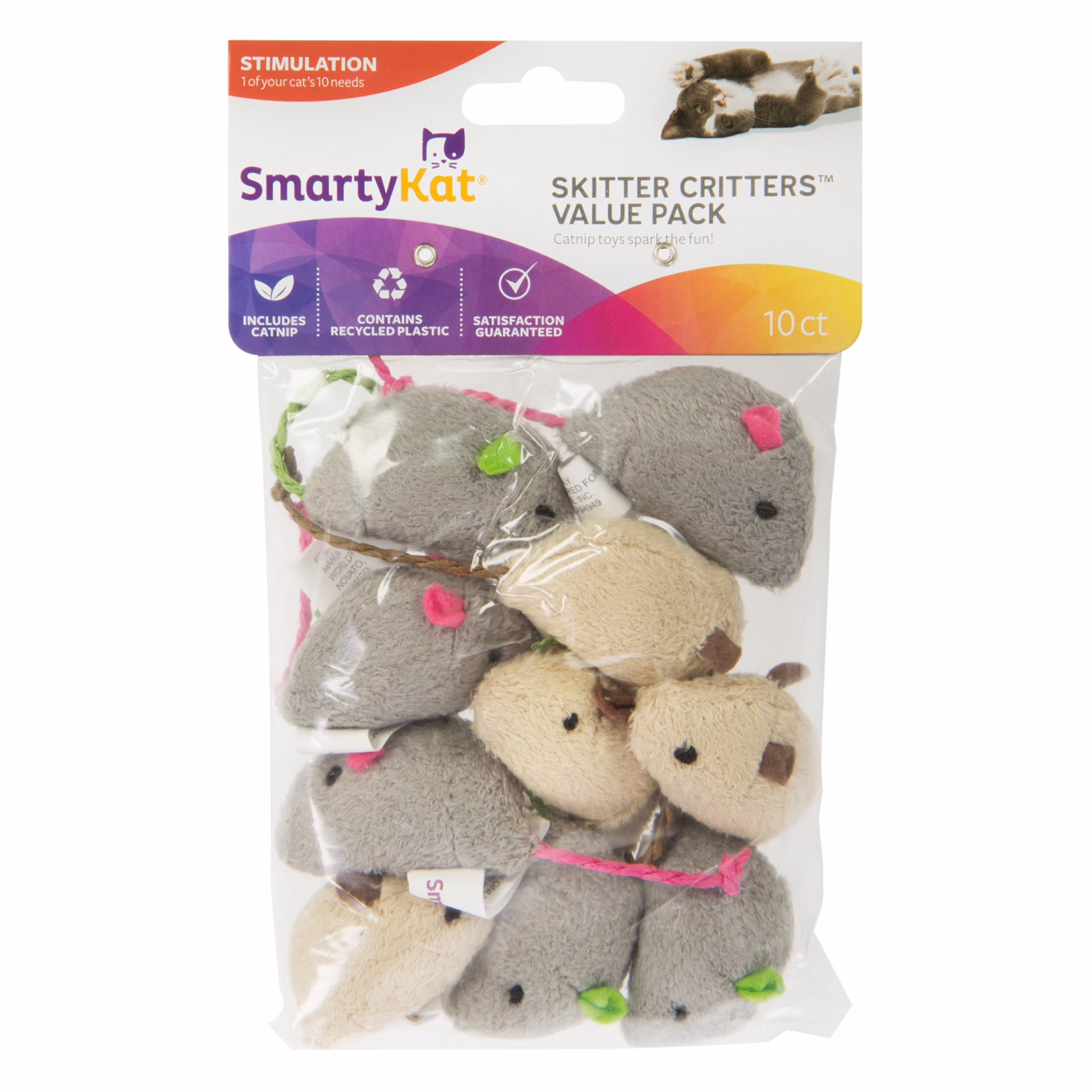 SmartyKat Skitter Critters Catnip Cat Toys – Pack of 2