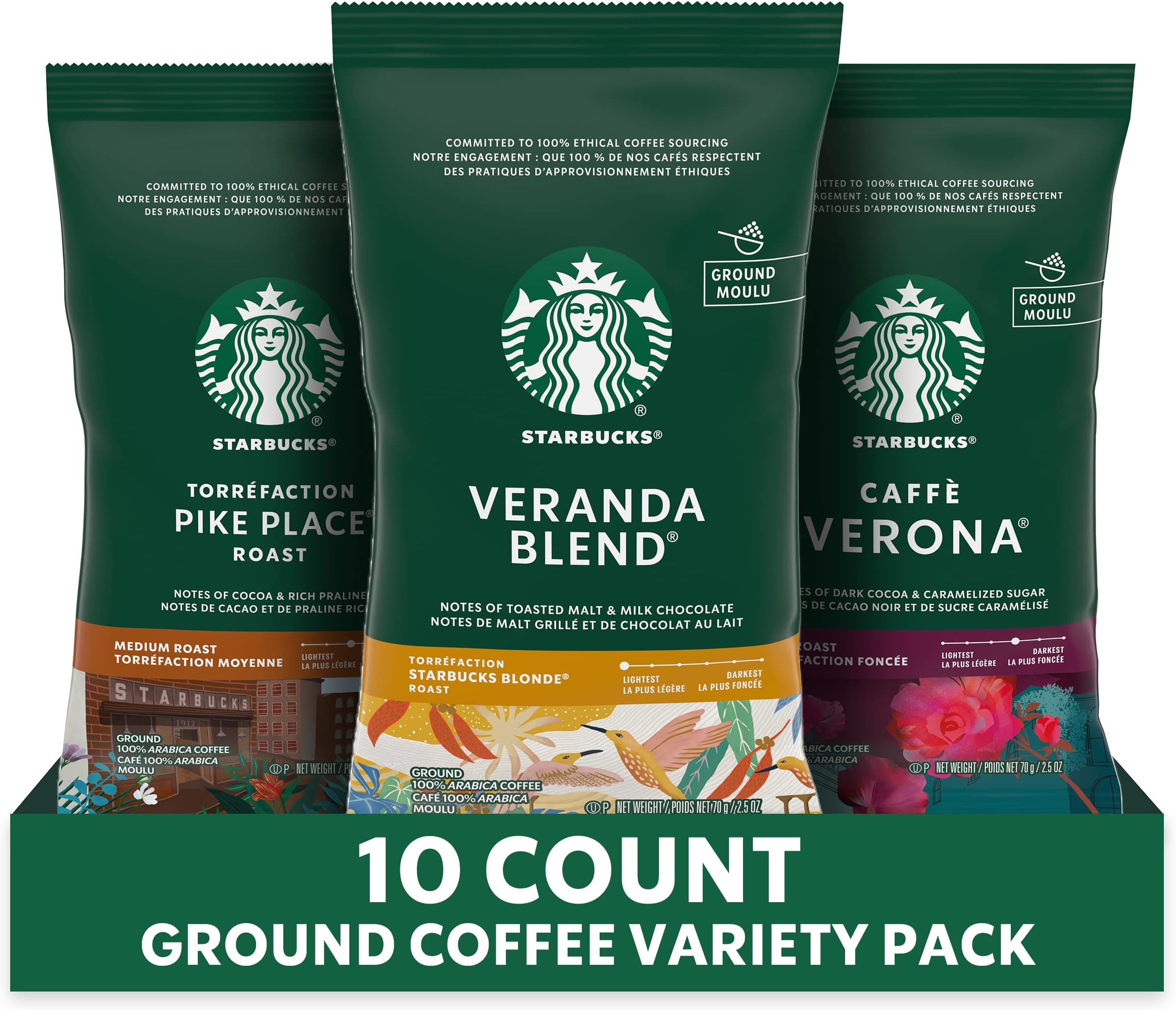 Starbucks Medium Roast Ground Coffee, Pike Place, 12 oz