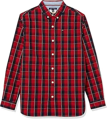 Tommy Hilfiger Men’s Adaptive Magnetic Button Shirt – Color: Red, Size: XL